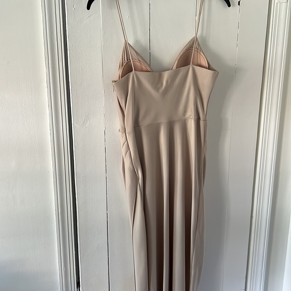 BHLDN Anthropologie Freya Satin Charmeuse Dress In Champagne - Picture 6 of 9